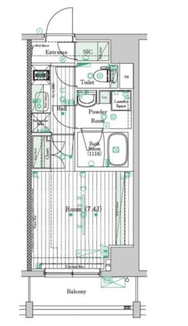 ブライズ住吉DUE(1K/10階)の間取り写真
