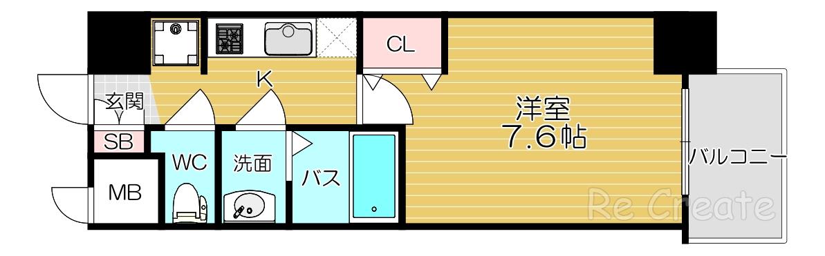 プレサンス堺筋本町センティス(1K/12階)の間取り写真