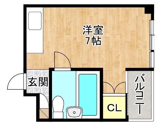 エクラ小路(ワンルーム/3階)の間取り写真