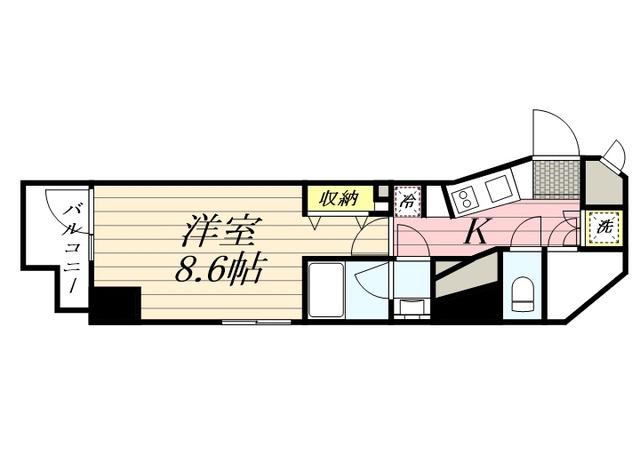 グランパセオ麻布十番(1K/12階)の間取り写真