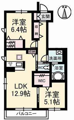 プロヌーブ福島(2LDK/1階)の間取り写真