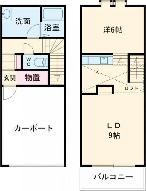 A.M.S8条(1LDK/1階)の間取り写真