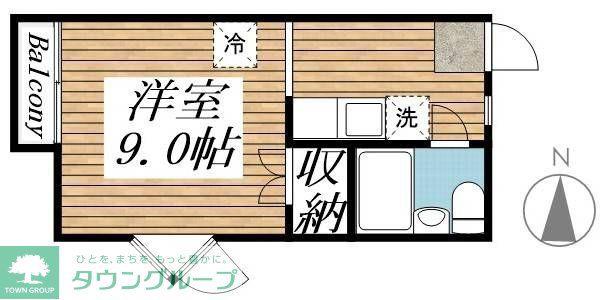 メゾンドパイン(ワンルーム/2階)の間取り写真