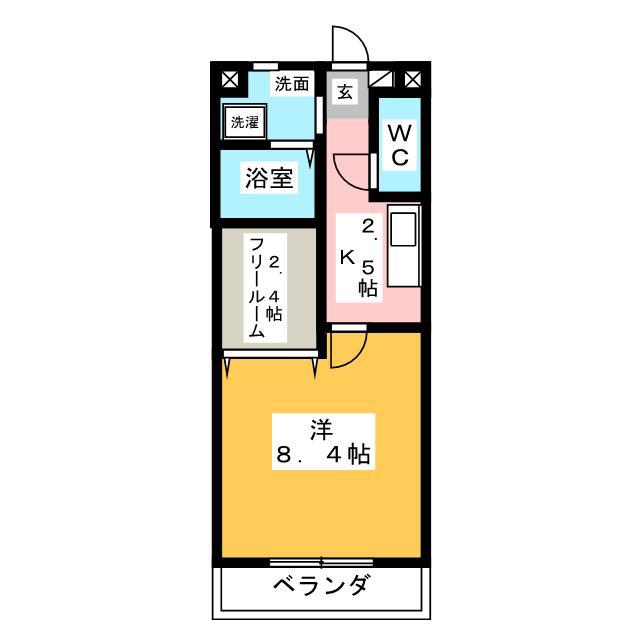 サテライトII(1SK/1階)の間取り写真