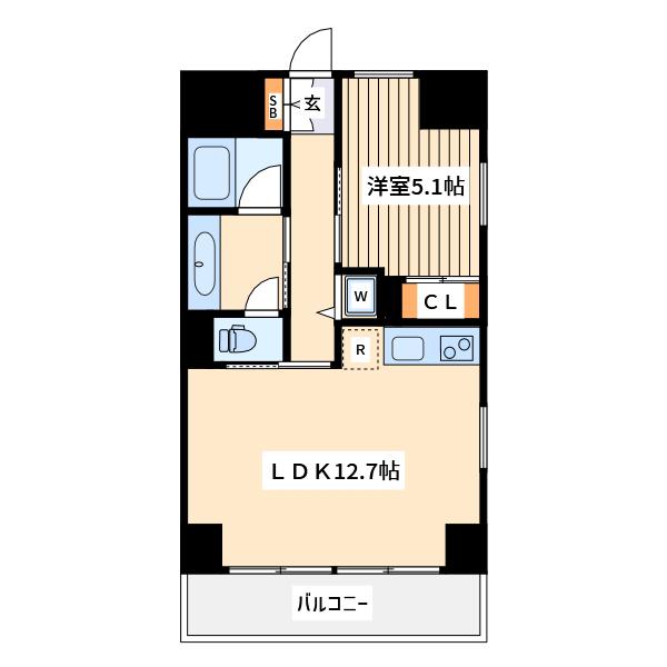 ロジュマン湘南(1LDK/10階)の間取り写真
