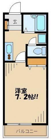 ソルクレスト北烏山(1K/1階)の間取り写真