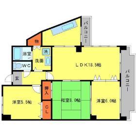 ラヴィスタ東豊中(3LDK/3階)の間取り写真