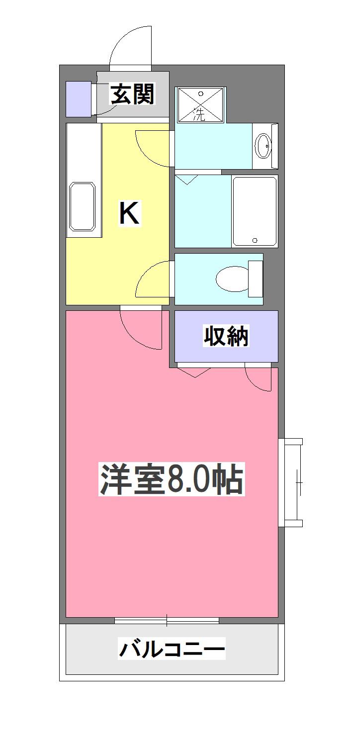 ステラタウン(1K/2階)の間取り写真