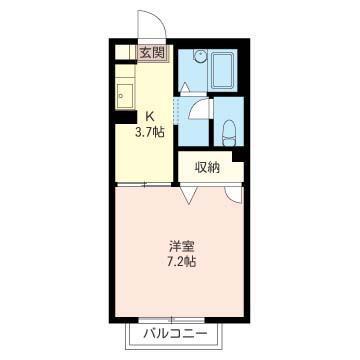 エクセラージュ(1K/2階)の間取り写真