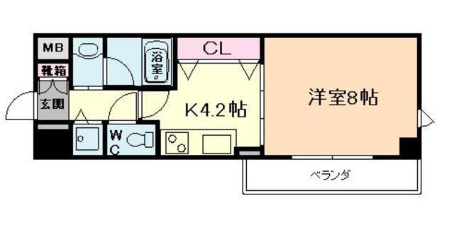 ソルレヴェンテ梅田(1DK/7階)の間取り写真