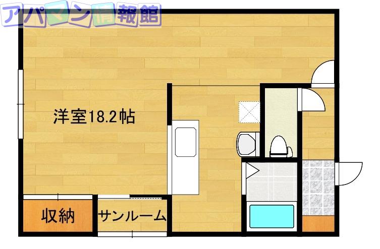 JR信越本線 越後石山駅 徒歩24分 2階建 築25年(ワンルーム/2階)の間取り写真