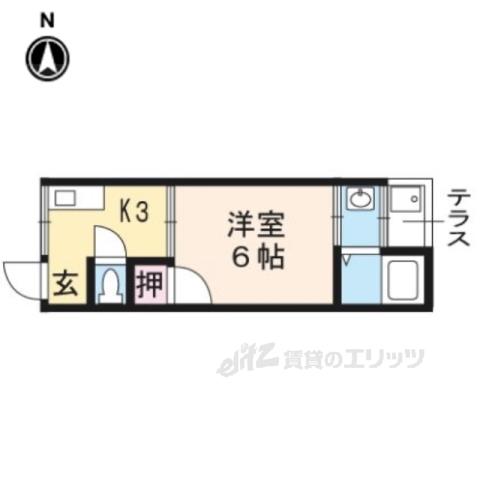 日生ハイツB棟(1K/1階)の間取り写真