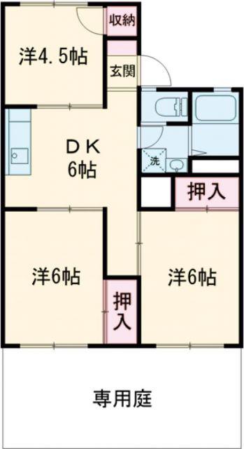 メゾンスイス(3DK/1階)の間取り写真