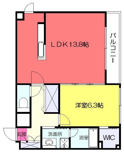 プラム 88(1LDK/1階)の間取り写真