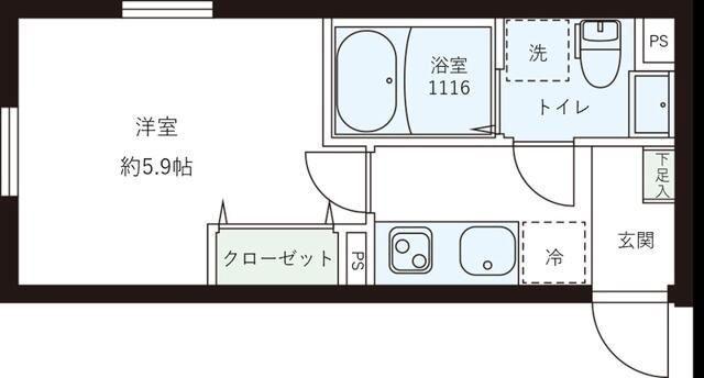 レピュア目黒本町レジデンス(1K/1階)の間取り写真