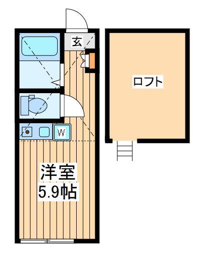 イデア川崎矢向(ワンルーム/1階)の間取り写真