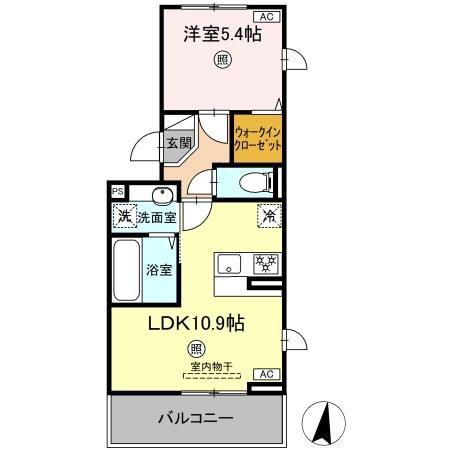 テールエリテ(1LDK/2階)の間取り写真