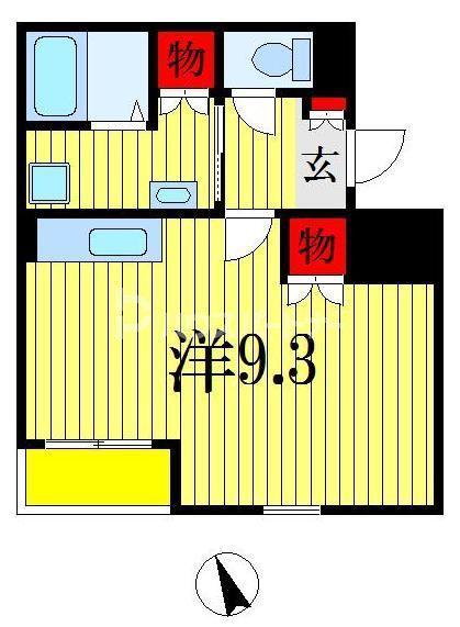 アンビシャス千葉城前(ワンルーム/5階)の間取り写真