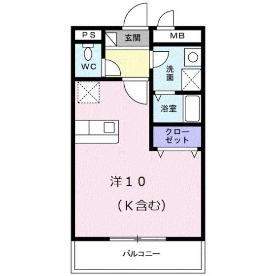 アルドーレ(ワンルーム/3階)の間取り写真