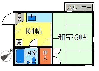 テラスチャオ(1K/3階)の間取り写真