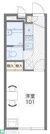 レオパレスドリームKII(1K/1階)の間取り写真