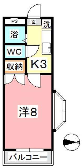 エトワール21 新倉(1K/3階)の間取り写真