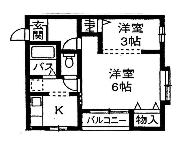 カンピオーネ(2K/2階)の間取り写真