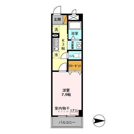 メゾンヴェール(1K/3階)の間取り写真