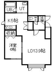 エトワール東光(1LDK/1階)の間取り写真