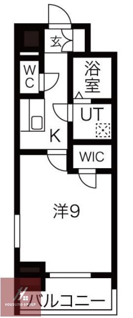 エストーネ江坂(1K/9階)の間取り写真