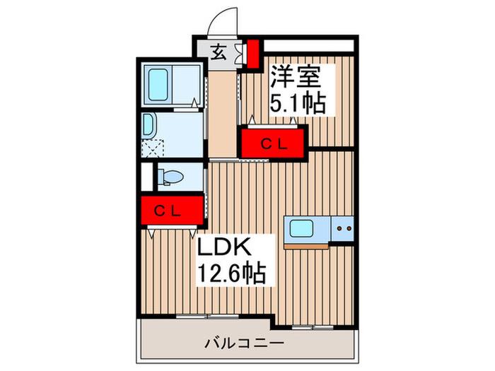 REPOS DU COEUR(1LDK/4階)の間取り写真