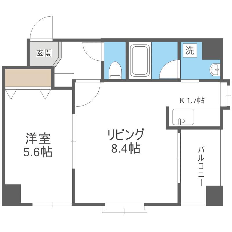 ノヴァクリスタル(1LDK/8階)の間取り写真