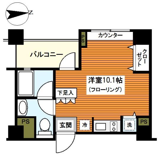 パークアクシス横浜井土ヶ谷(ワンルーム/3階)の間取り写真
