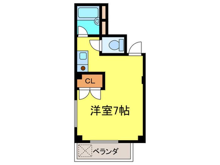 グランコートニシノ(ワンルーム/3階)の間取り写真