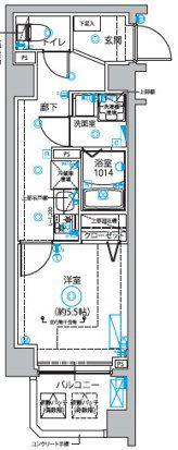 DIPS西新井(1K/4階)の間取り写真
