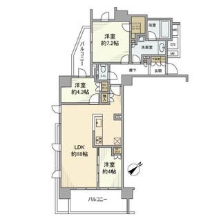 クレヴィア用賀 5階(3LDK/5階)の間取り写真