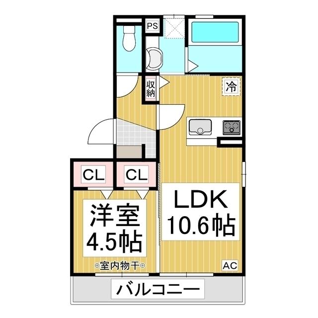 クラレンス(1LDK/2階)の間取り写真