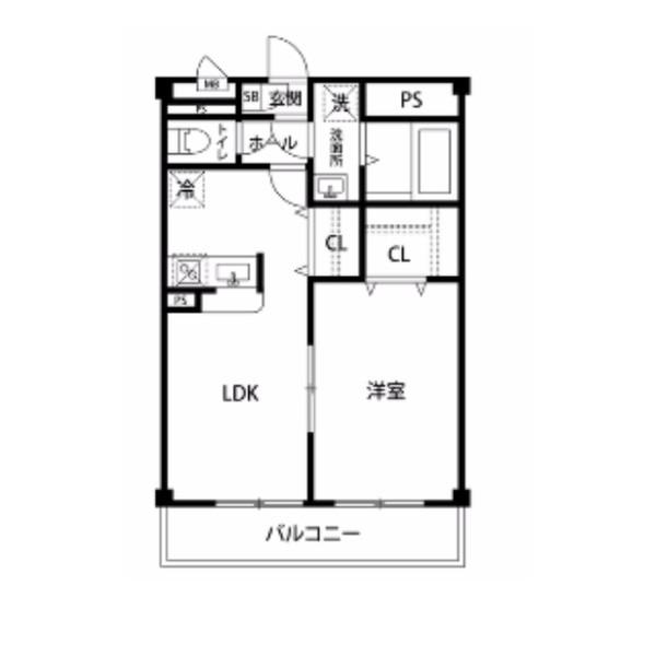 アンプルールフェールボルドゥルーII(1LDK/2階)の間取り写真