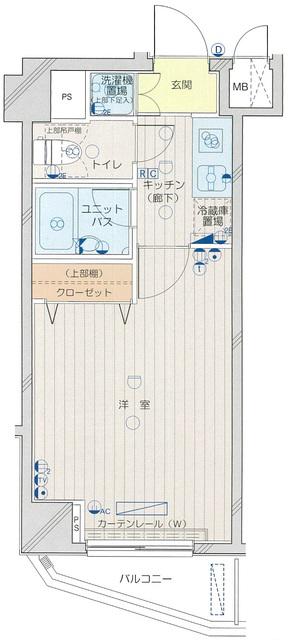 プロフ小石川後楽園(1K/4階)の間取り写真