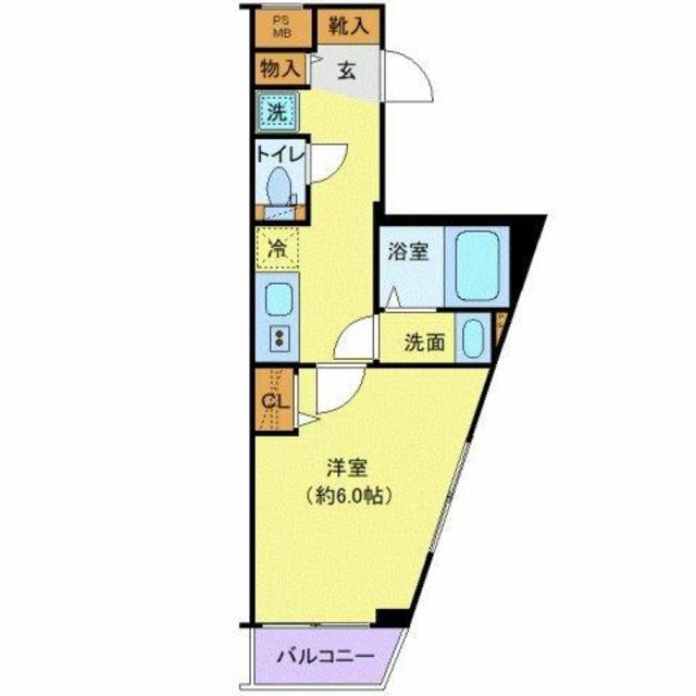 クレヴィスタ赤羽(1K/2階)の間取り写真