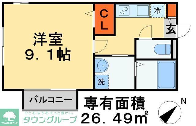 アムールSAZEM1(1K/1階)の間取り写真