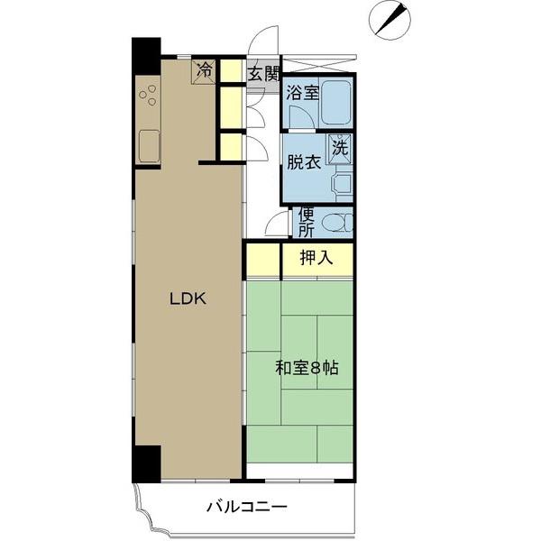 アーバンハウス西堀(1LDK/8階)の間取り写真