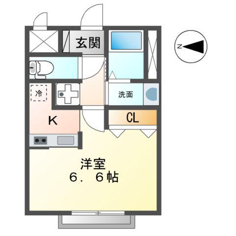 アルメール(1K/2階)の間取り写真
