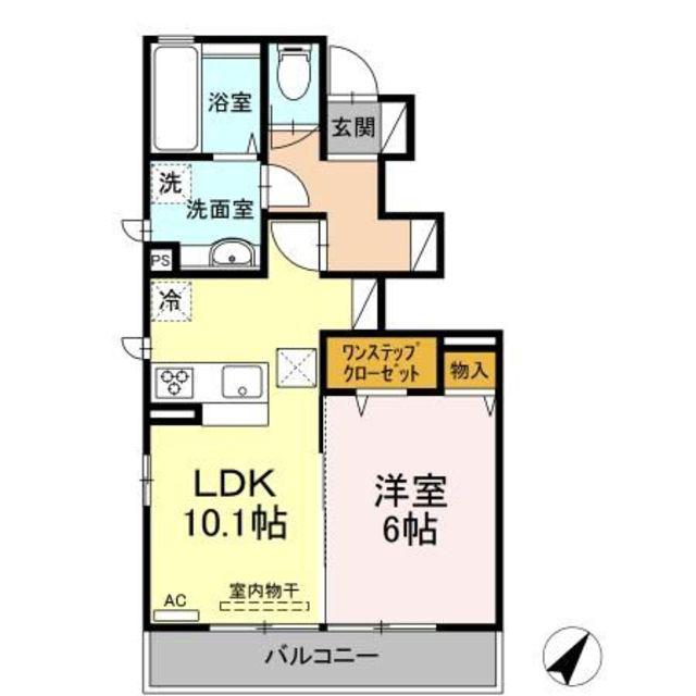 ルミエール A(1LDK/1階)の間取り写真