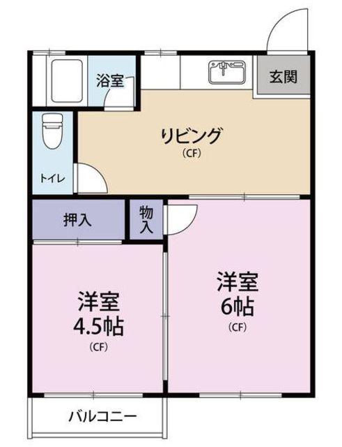 コーポレマン(2DK/2階)の間取り写真