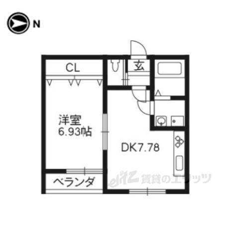 リール苗町(2K/2階)の間取り写真