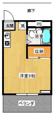 メゾンドラフィット(ワンルーム/3階)の間取り写真