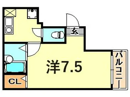 ハイツ村上(1K/3階)の間取り写真