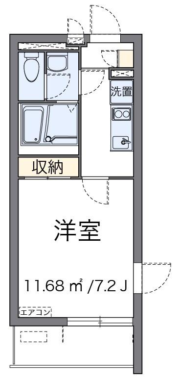 リベーラ(1K/1階)の間取り写真
