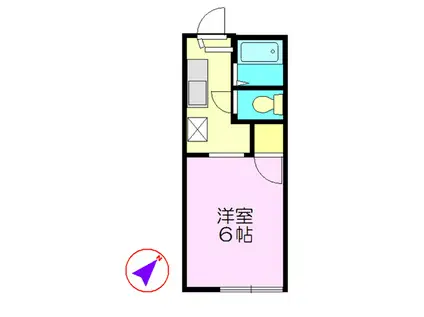 グリーンハウス鎌倉(1K/1階)の間取り写真